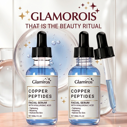 Glamiros Advanced Copper Peptide (GHK-Cu) Anti-Aging Serum – Infused with Hyaluronic Acid for Firming & Wrinkle Reduction