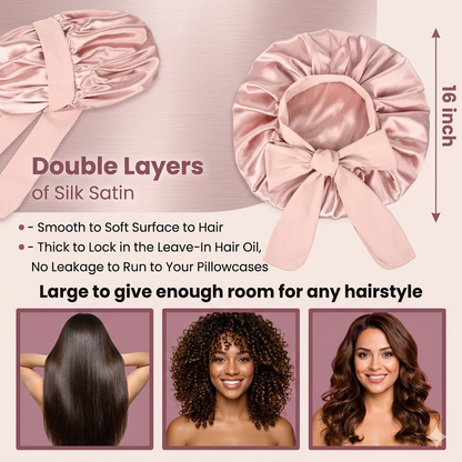Glamiros Adjustable Double Layer Satin Bonnet