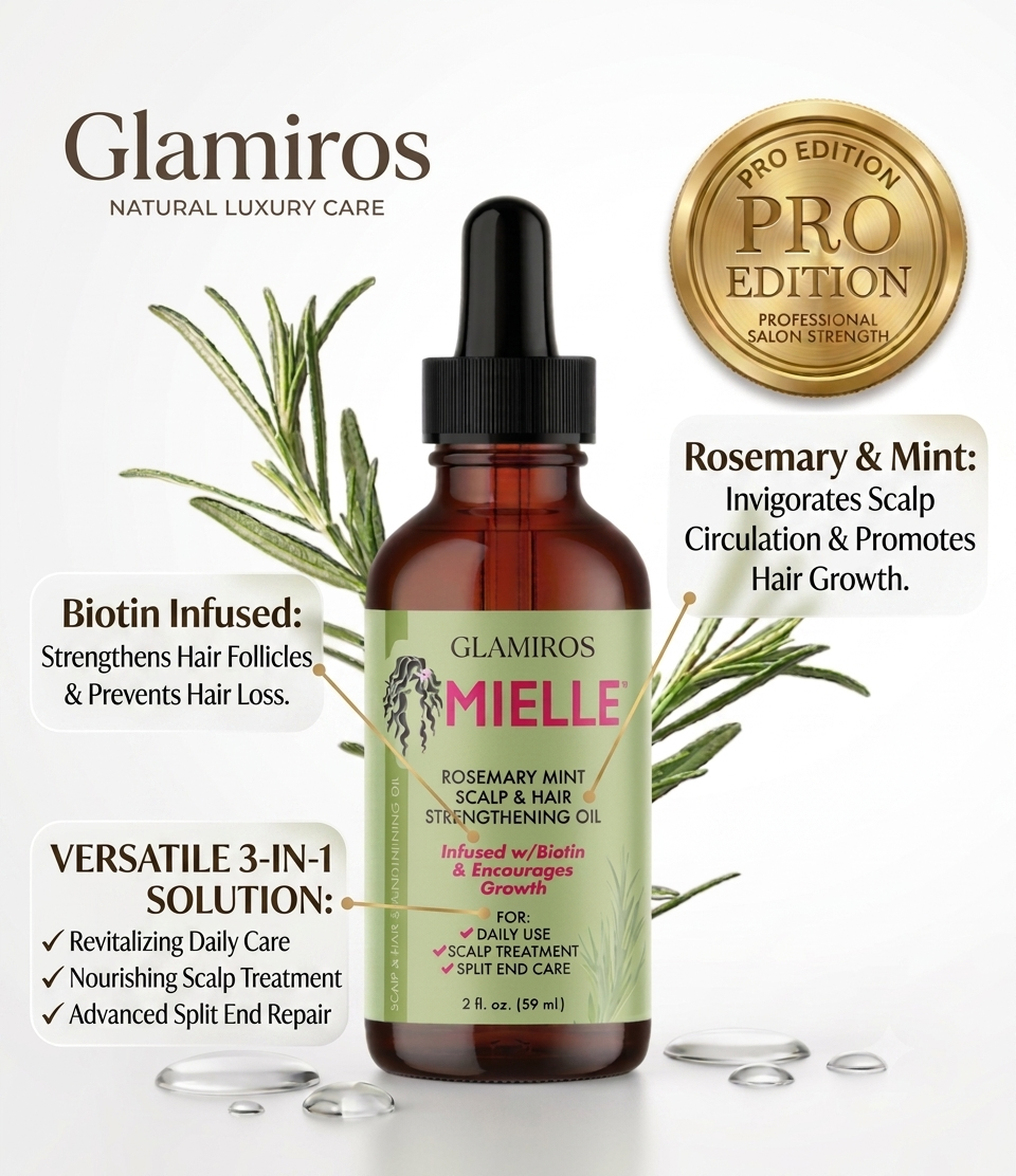Glamiros | Rosemary Mint Scalp & Hair Strengthening Oil