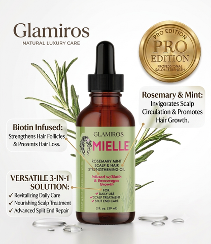 Glamiros | Rosemary Mint Scalp & Hair Strengthening Oil