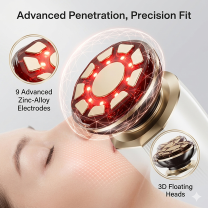 Glamiros Pro | 3-in-1 Skin Tightening Device True Beauty Glow Facial Massager Red Light Therapy for Face and Neck
