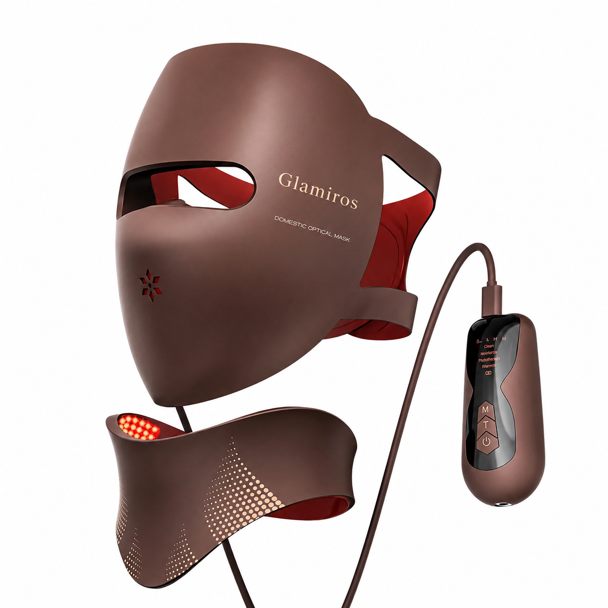 Glamiros MediSpa 4D Flexible Silicone LED Face & Neck Mask | 540 LEDs Wireless Rechargeable Therapy System