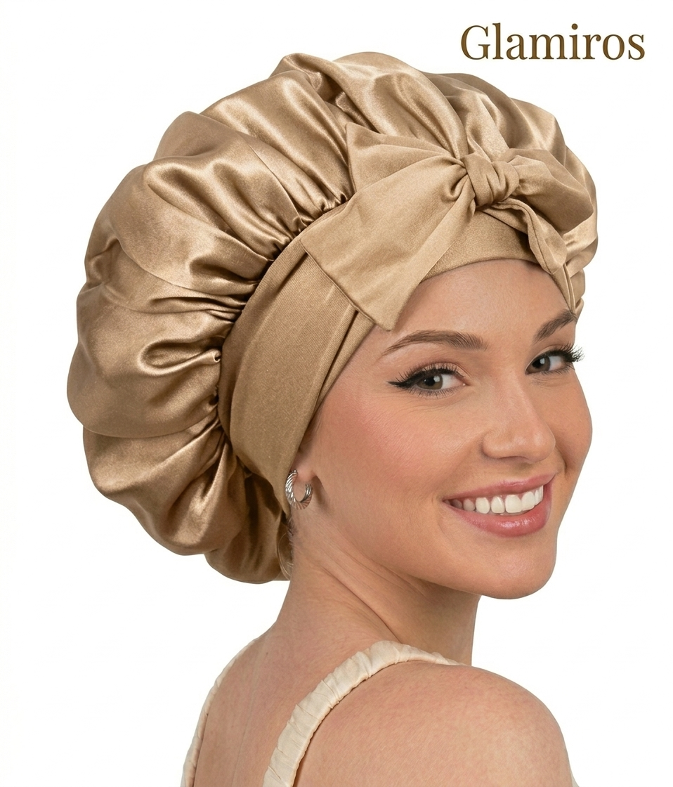 Glamiros Adjustable Double Layer Satin Bonnet