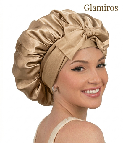 Glamiros Adjustable Double Layer Satin Bonnet