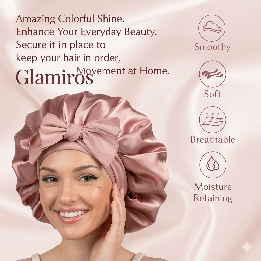 Glamiros Adjustable Double Layer Satin Bonnet