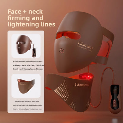 Glamiros MediSpa 4D Flexible Silicone LED Face & Neck Mask | 540 LEDs Wireless Rechargeable Therapy System